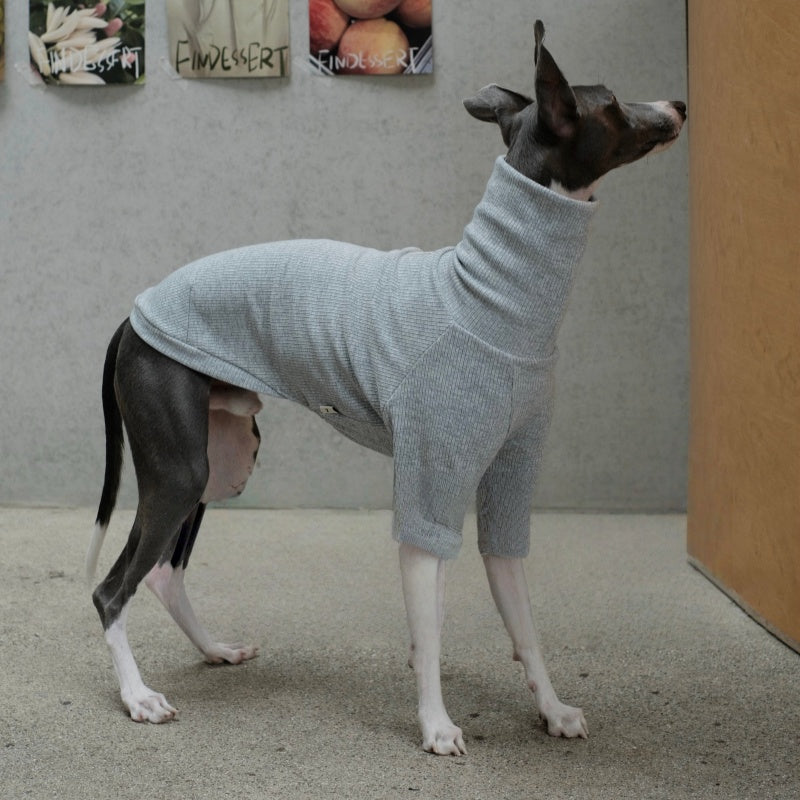 AEROE High-Neck Dog Thermal Base Shirt - Slim Fit Fleece Layering Vest for Italian Greyhound & Whippet Clothes