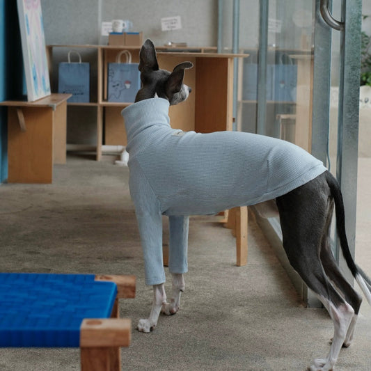 AEROE High-Neck Dog Thermal Base Shirt - Slim Fit Fleece Layering Vest for Italian Greyhound & Whippet Clothes