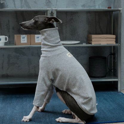 AEROE High-Neck Dog Thermal Base Shirt - Slim Fit Fleece Layering Vest for Italian Greyhound & Whippet Clothes