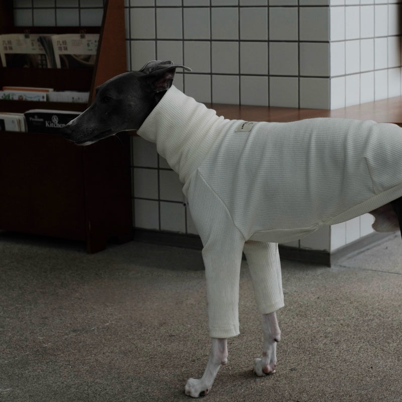 AEROE High-Neck Dog Thermal Base Shirt - Slim Fit Fleece Layering Vest for Italian Greyhound & Whippet Clothes