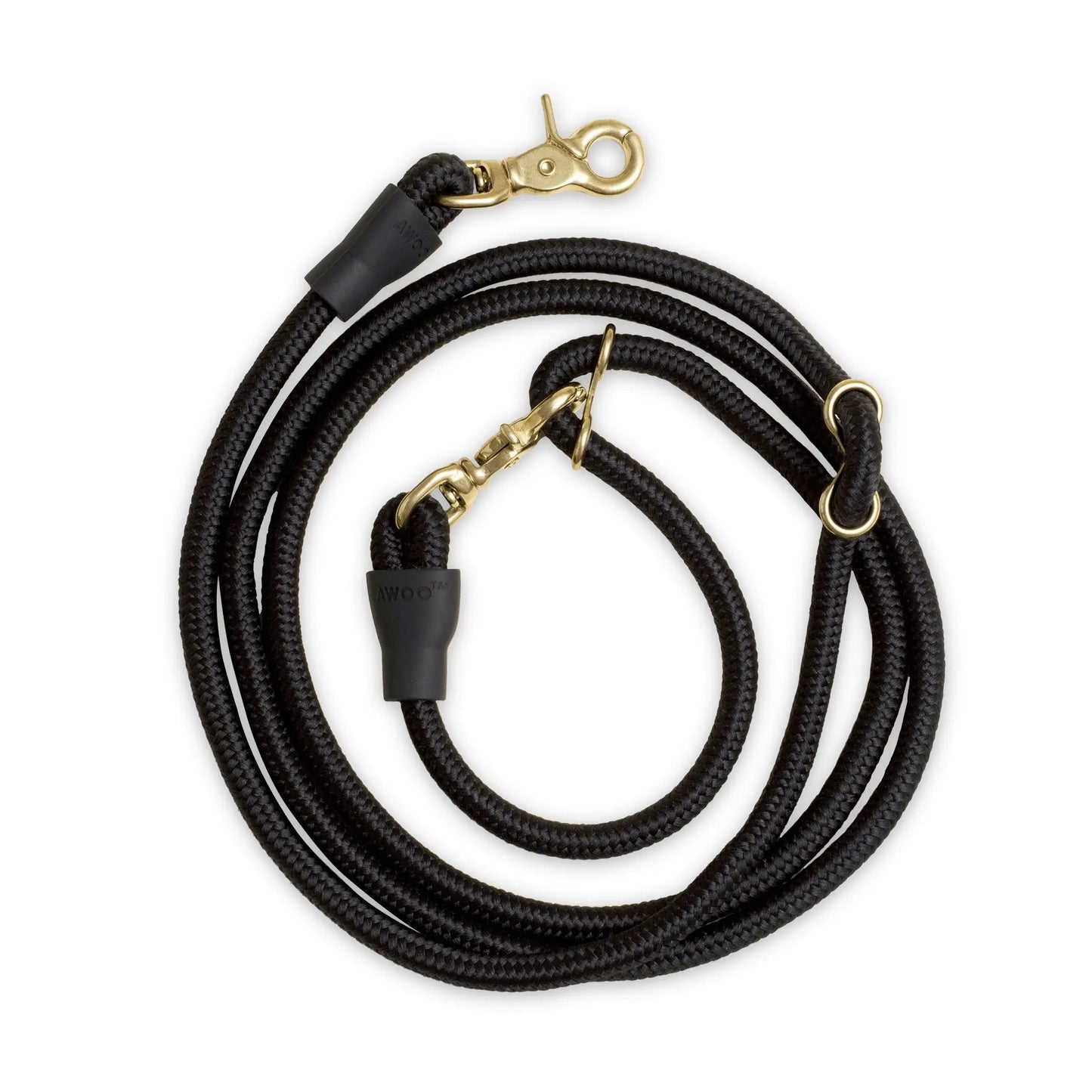 AEROE Multi-Configuration 10-in-1 Dog Leash - 7ft Heavy Duty Climbing Rope Lead with Brass Sliders for Hands-Free Cross-Body & Waist Walking