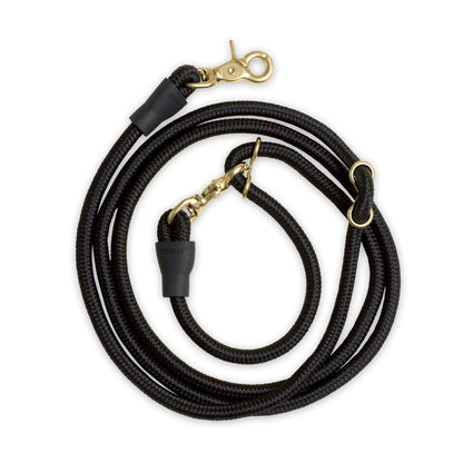 AEROE Multi-Configuration 10-in-1 Dog Leash - 7ft Heavy Duty Climbing Rope Lead with Brass Sliders for Hands-Free Cross-Body & Waist Walking