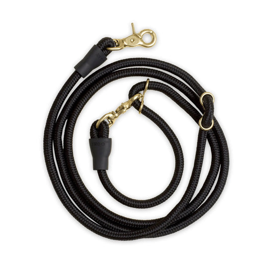AEROE Multi-Configuration 10-in-1 Dog Leash - 7ft Heavy Duty Climbing Rope Lead with Brass Sliders for Hands-Free Cross-Body & Waist Walking