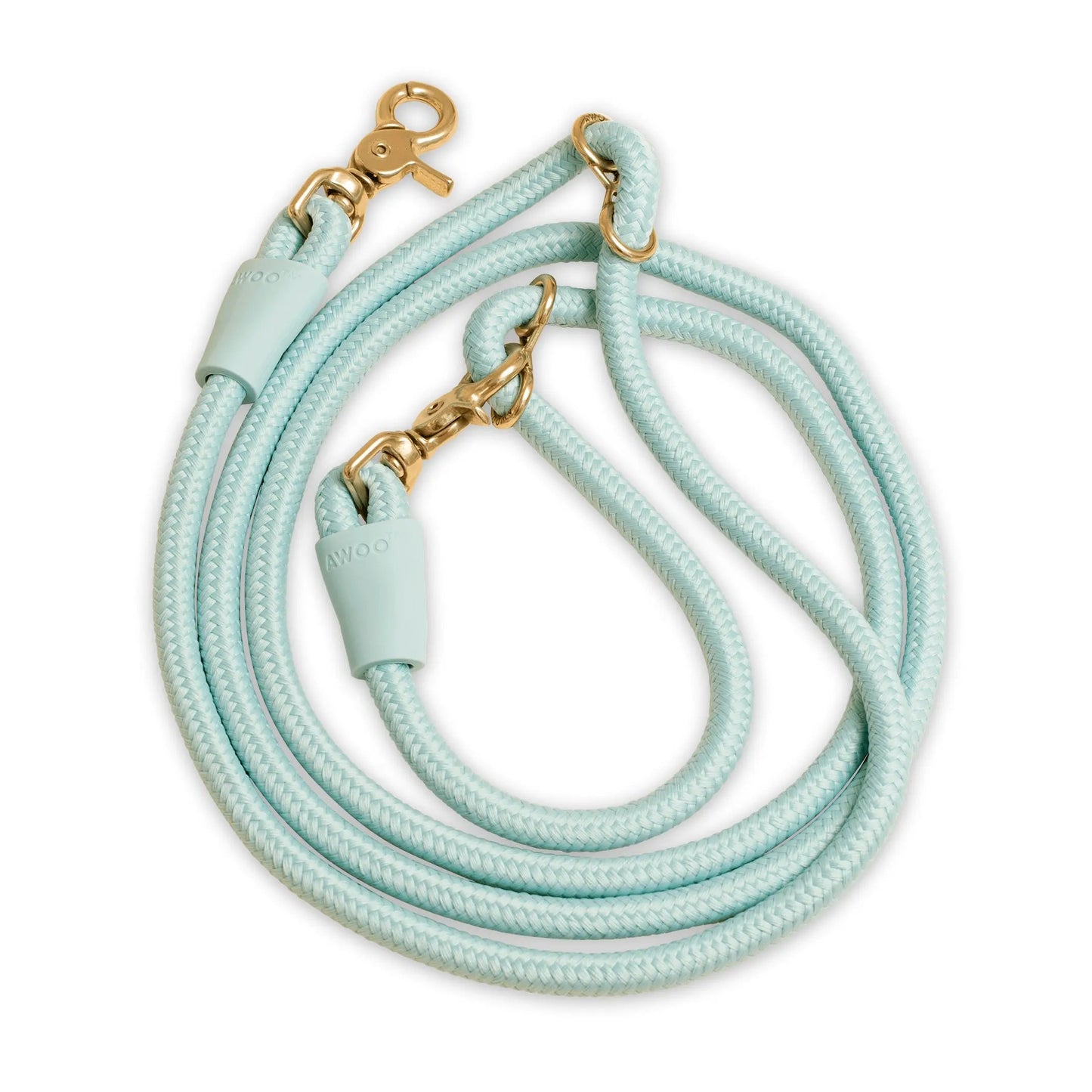 AEROE Multi-Configuration 10-in-1 Dog Leash - 7ft Heavy Duty Climbing Rope Lead with Brass Sliders for Hands-Free Cross-Body & Waist Walking