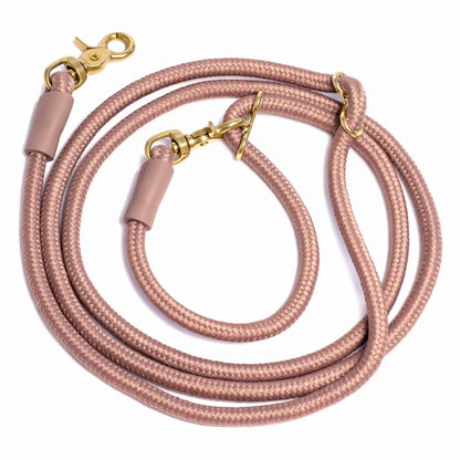 AEROE Multi-Configuration 10-in-1 Dog Leash - 7ft Heavy Duty Climbing Rope Lead with Brass Sliders for Hands-Free Cross-Body & Waist Walking
