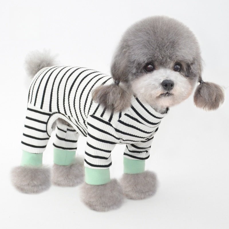 AEROE Cozy Cotton Dog Pajamas - Autumn & Winter Warm Thermal Pet Tracksuit - Soft Breathable Fleece Indoor Comfort Clothes