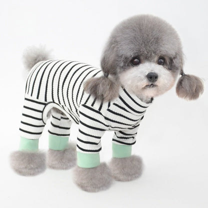 AEROE Cozy Cotton Dog Pajamas - Autumn & Winter Warm Thermal Pet Tracksuit - Soft Breathable Fleece Indoor Comfort Clothes
