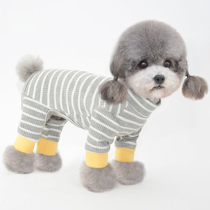 AEROE Cozy Cotton Dog Pajamas - Autumn & Winter Warm Thermal Pet Tracksuit - Soft Breathable Fleece Indoor Comfort Clothes