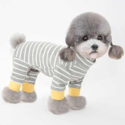 AEROE Cozy Cotton Dog Pajamas - Autumn & Winter Warm Thermal Pet Tracksuit - Soft Breathable Fleece Indoor Comfort Clothes